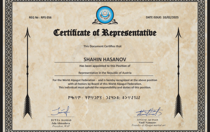 Austria Representative Certificate 56